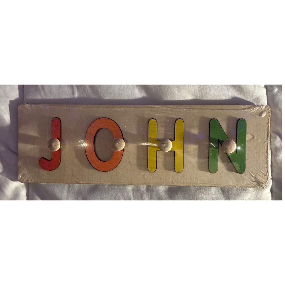 NEW
Personalized Wooden Name Puzzle JOHN Montessori Toddler Learning Puzzle